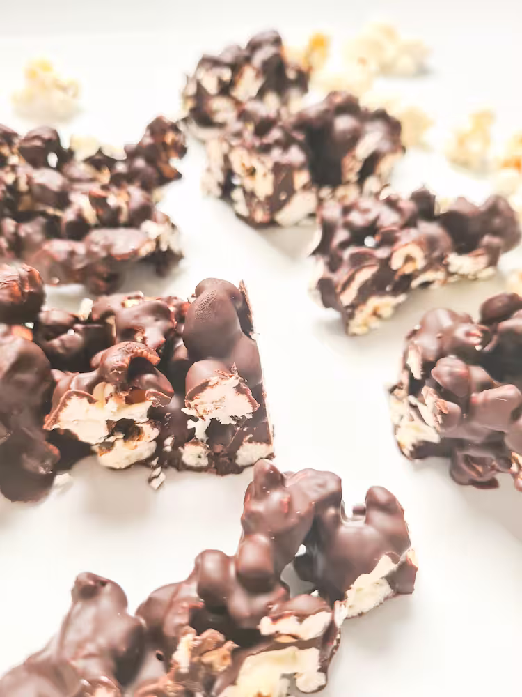 Barres pop corn et chocolat