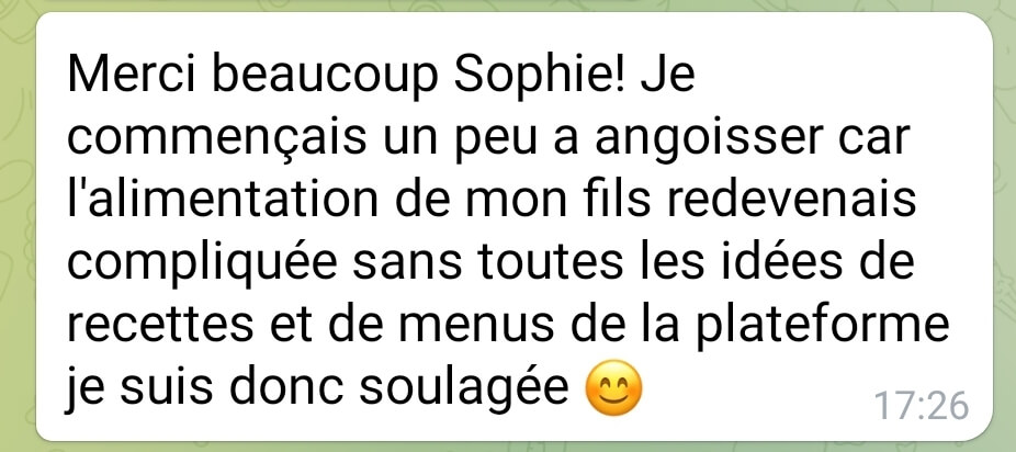 témoignage plate-forme recettes enfants