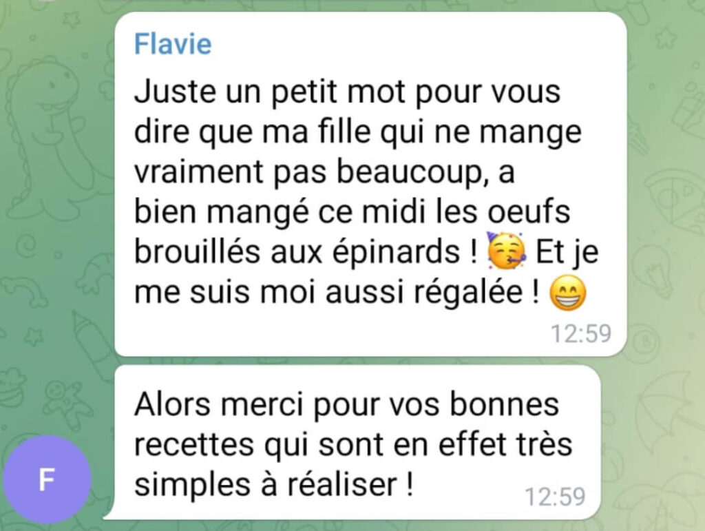 témoignage plate-forme recettes enfants