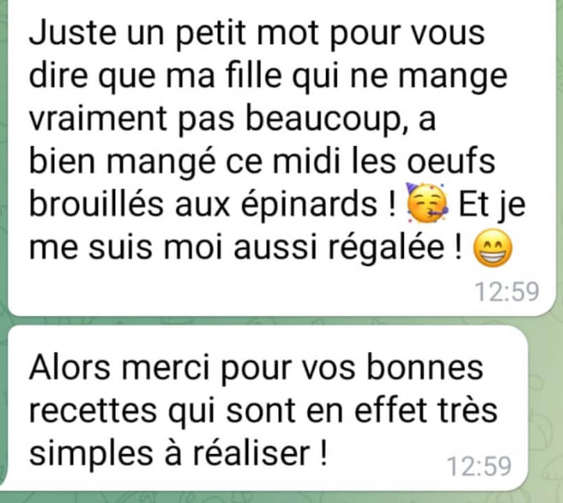 témoignage plate-forme recettes enfants