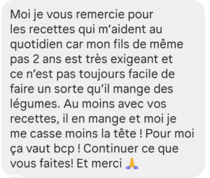 Témoignage recettes enfant